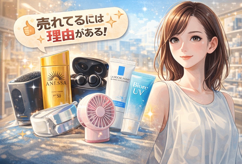 人気商品の売れている理由を表現したイラスト