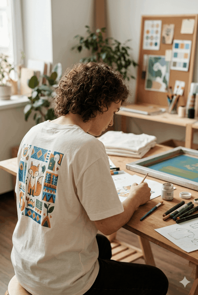 世界に1つしかないTシャツの制作風景