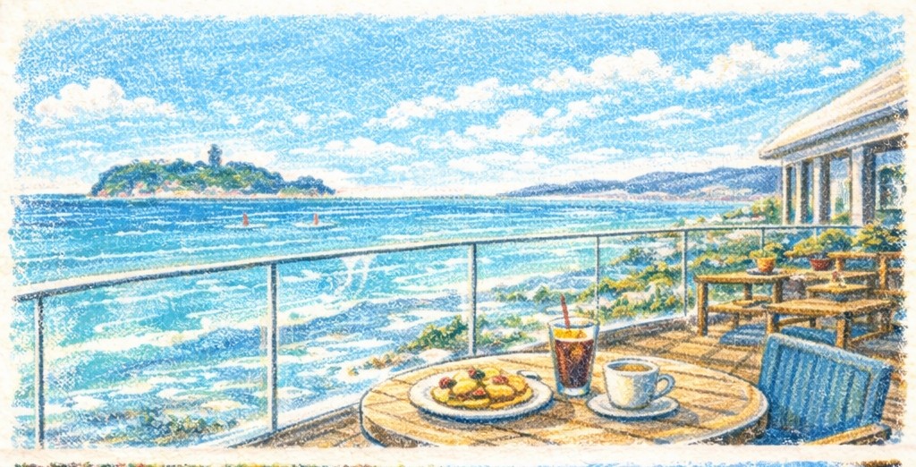 海を望むテラス席で愛犬とくつろぐ時間