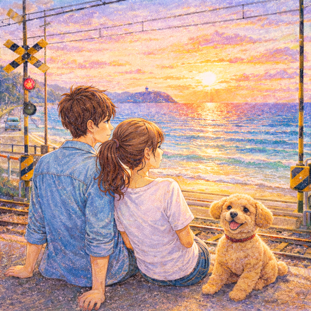 七里ヶ浜の海を感じる湘南らしい風景